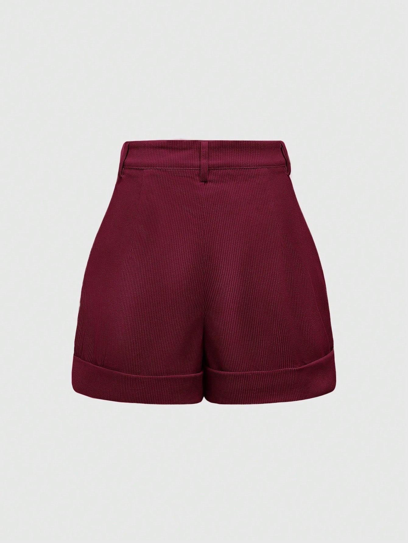 ROMWE Hippie Women's Vacation Casual Floral Embroidered Shorts Burgundy