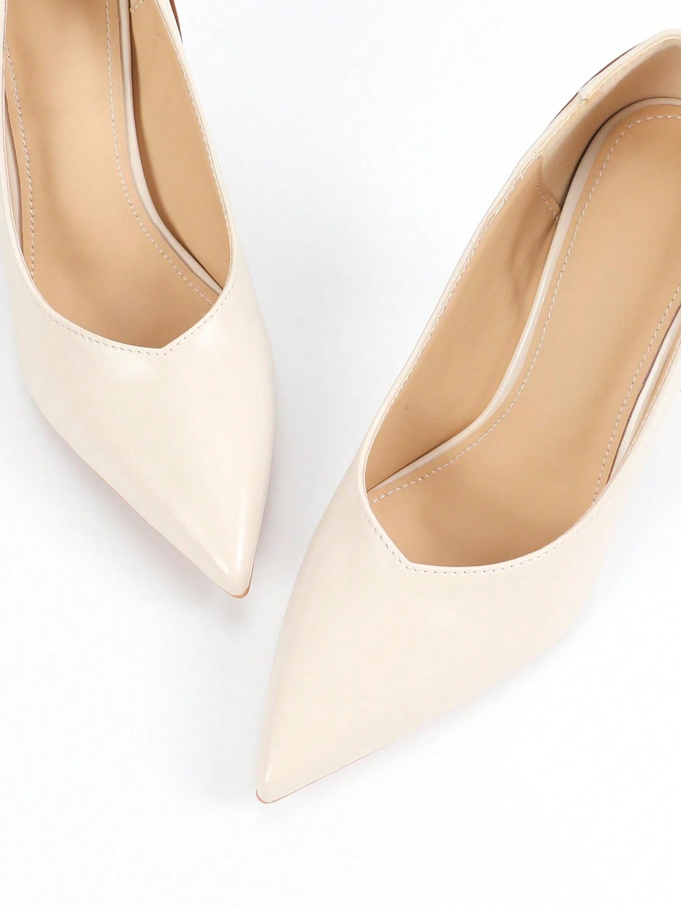 Women's Elegant Retro Pointed Toe Stiletto High Heels, Comfortable Versatile Formal Party Pumps White
