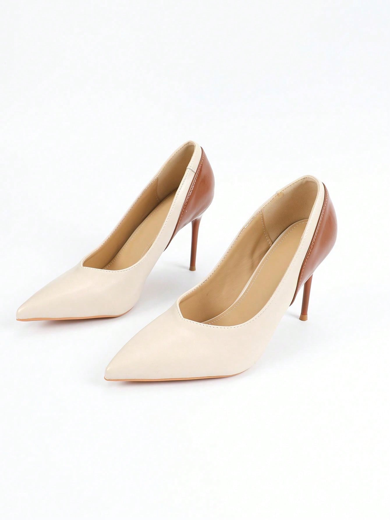 Women's Elegant Retro Pointed Toe Stiletto High Heels, Comfortable Versatile Formal Party Pumps White