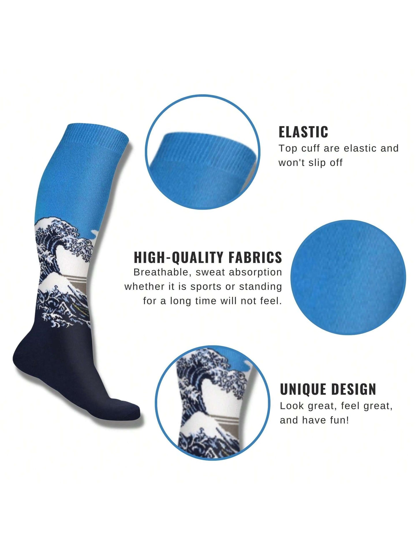 Famous Art Paintings Knee High Socks For Women And Men - Stylish Artistic Socks (3-Pairs) Set 2