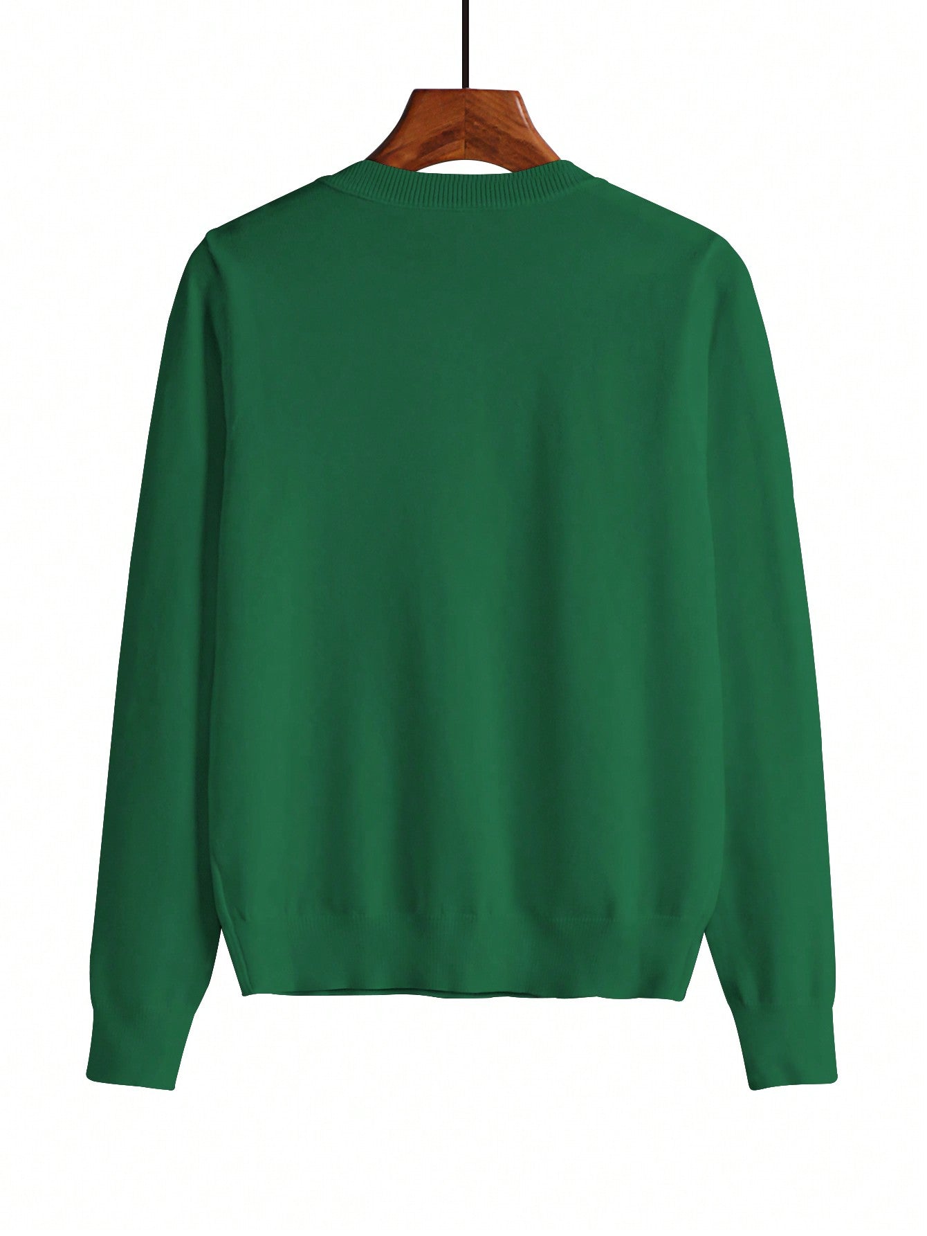 SHEIN ChicEase Women's Loose Solid Color Casual Long Sleeve Short Cardigan, Autumn/Winter,Long Sleeve Tops Green