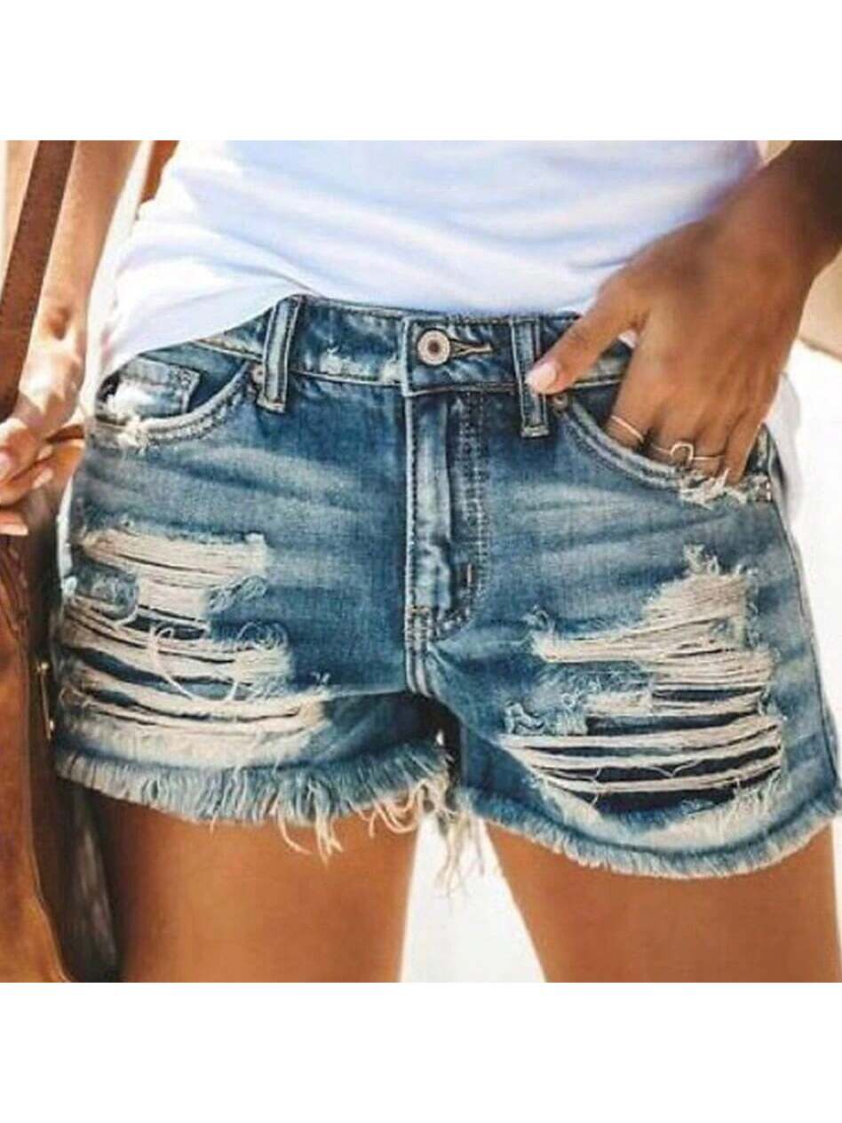 Women's Jeans Shorts Denim Light Blue